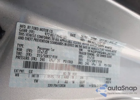 2017 Ford Focus Sel из США, поврежденный, VIN 1FADP3M24HL297591